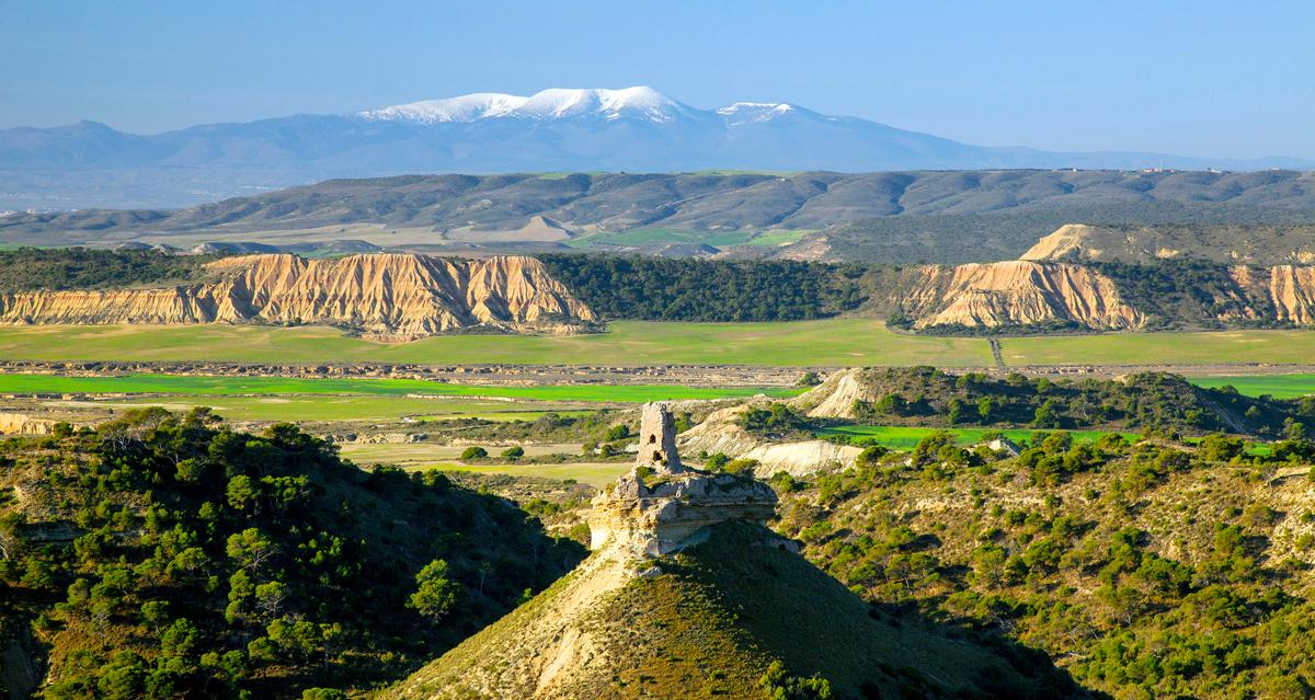 Panorámica de Bardenas Reales en primavera